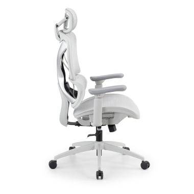 ergonomic chair white grey velstrom mesh 3d adjustable armrests double lumbar support headrest 4