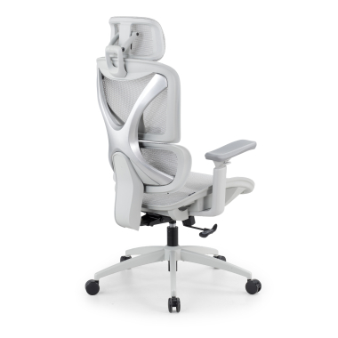 ergonomic chair white grey velstrom mesh 3d adjustable armrests double lumbar support headrest 6