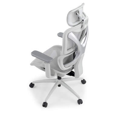 ergonomic chair white grey velstrom mesh 3d adjustable armrests double lumbar support headrest 14