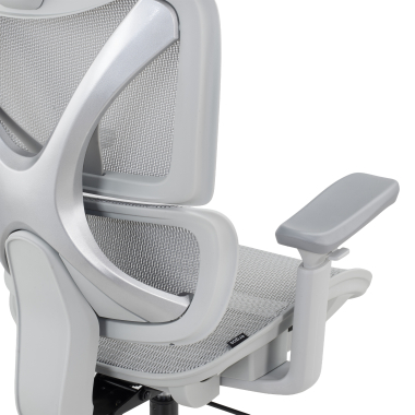 ergonomic chair white grey velstrom mesh 3d adjustable armrests double lumbar support headrest 5