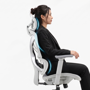 ergonomic chair white grey velstrom mesh 3d adjustable armrests double lumbar support headrest 10