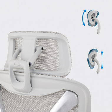 ergonomic chair white grey velstrom mesh 3d adjustable armrests double lumbar support headrest 13