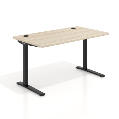 office desk black flax oak white frame 1