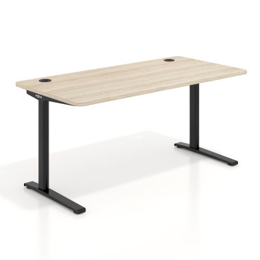 office desk black flax oak white frame 1