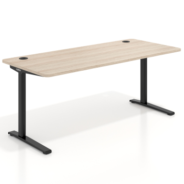 office desk black flax oak white frame 1