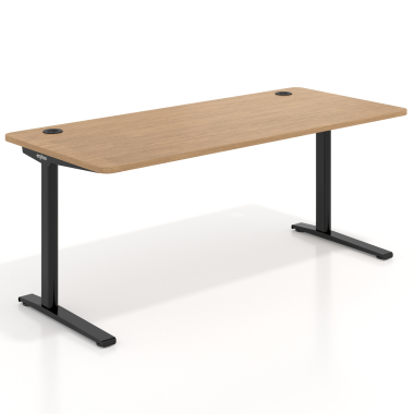 office desk black red oak white frame 1