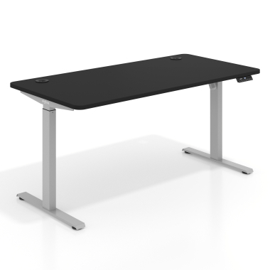 height adjustable desk aluminio pure black erghos go 1