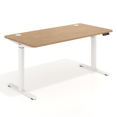 height adjustable desk white red oak erghos go 1
