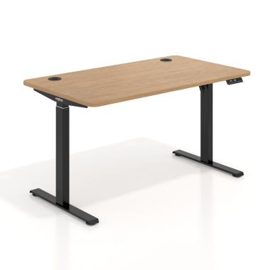 height adjustable desk black red oak erghos go 1