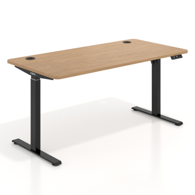 height adjustable desk black red oak erghos go 1