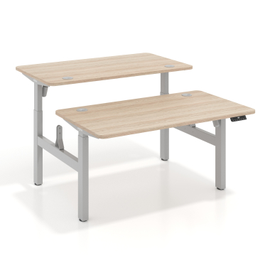 height adjustable desk aluminio flax oak erghos go 1
