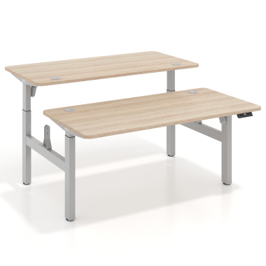 height adjustable desk aluminio flax oak erghos go 1