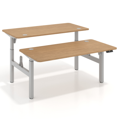 height adjustable desk aluminio red oak erghos go 1