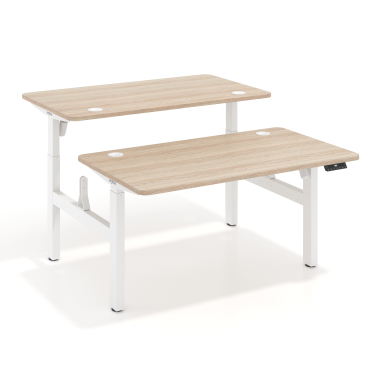 height adjustable desk white flax oak erghos go 1