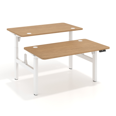 height adjustable desk white red oak erghos go 1