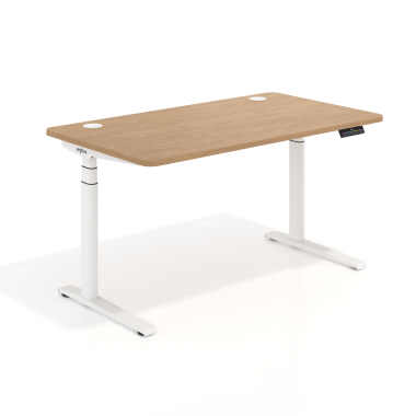 height adjustable desk white red oak erghos icon 1