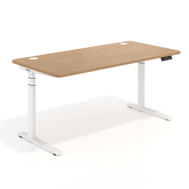 height adjustable desk white red oak erghos icon 1