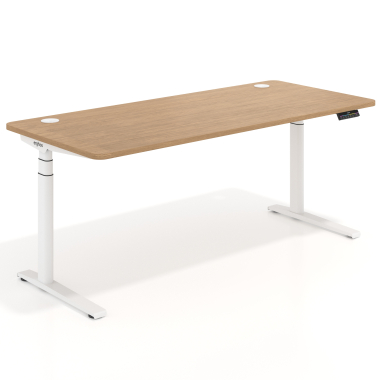 height adjustable desk white red oak erghos icon 1