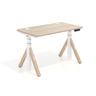 height adjustable desk white flax oak erghos nature 1