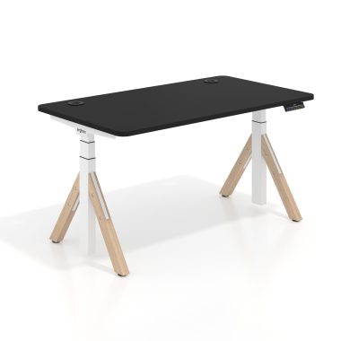 height adjustable desk white pure black erghos nature 1