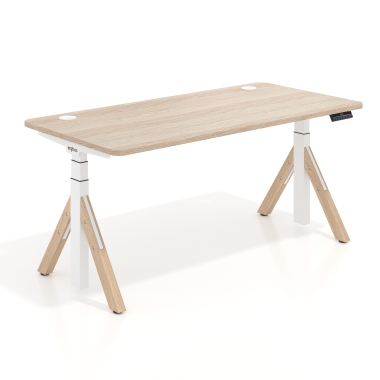 height adjustable desk white flax oak erghos nature 1