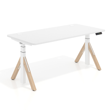 height adjustable desk white warm white erghos nature 1
