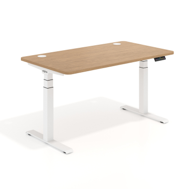 height adjustable desk white red oak erghos pro 1