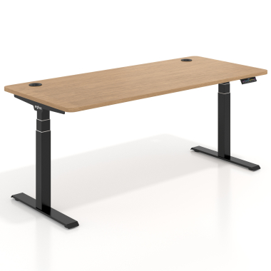height adjustable desk black red oak erghos pro 1