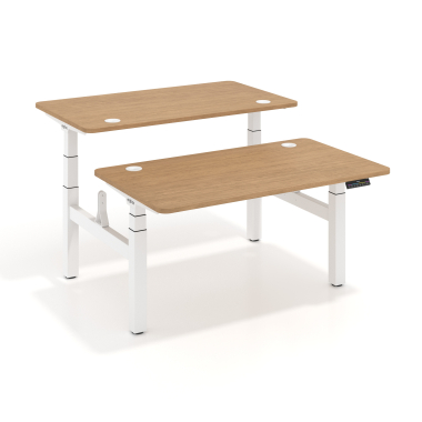 height adjustable desk white red oak erghos pro 1