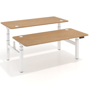 height adjustable desk white red oak erghos pro 1
