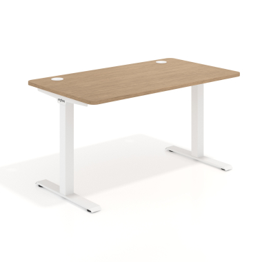 office desk white red oak white frame 1