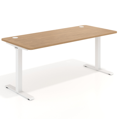 office desk white red oak white frame 1