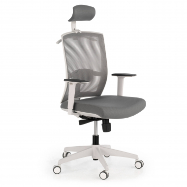ergonomic chair white grey white frame headrest mesh 1d adjustable armrests lumbar support headrest 1