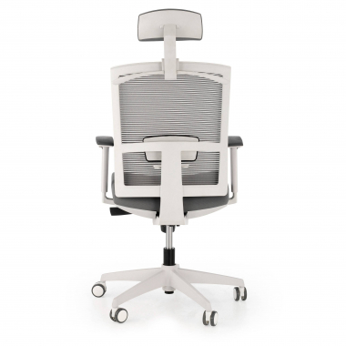 ergonomic chair white grey white frame headrest mesh 1d adjustable armrests lumbar support headrest 8