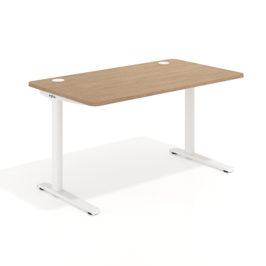office desk white red oak white frame 1