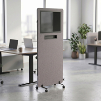 Office partition Fold, acoustic and upholstered, with whiteboard and tray