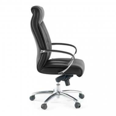 office chair black high back natural leather natural skin upholstered armrests 4