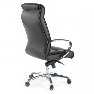office chair black high back natural leather natural skin upholstered armrests 6