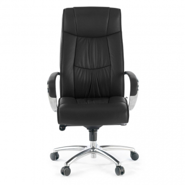 office chair black high back natural leather natural skin upholstered armrests 3