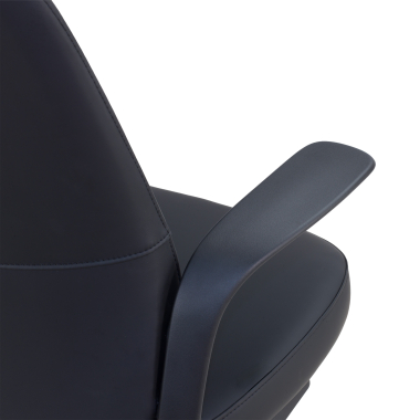swivel chair black faux leather backrest synthetic leather fixed armrests 6