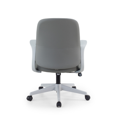 swivel chair gray faux leather backrest synthetic leather fixed armrests 5