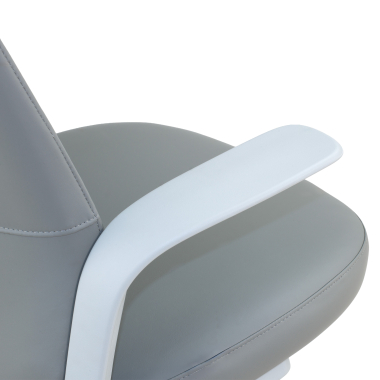 swivel chair gray faux leather backrest synthetic leather fixed armrests 7