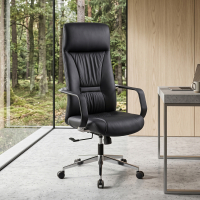 Executive leather office chair Armani with aluminium armrests