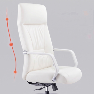 executive chair white armani natural skin fixed armrests 10