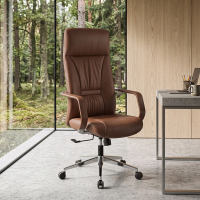 Executive leather office chair Armani with aluminium armrests