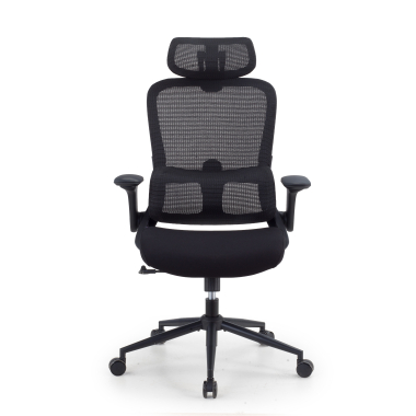 ergonomic chair black dexter mesh flip up armrests lumbar support headrest 3