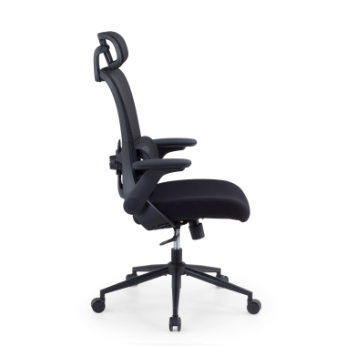 ergonomic chair black dexter mesh flip up armrests lumbar support headrest 4