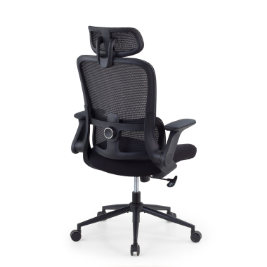 ergonomic chair black dexter mesh flip up armrests lumbar support headrest 5
