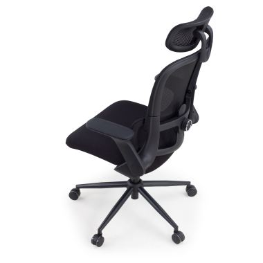 ergonomic chair black dexter mesh flip up armrests lumbar support headrest 10