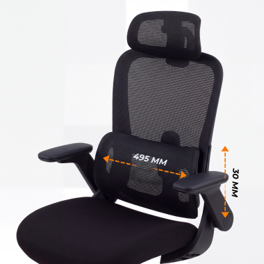 ergonomic chair black dexter mesh flip up armrests lumbar support headrest 9